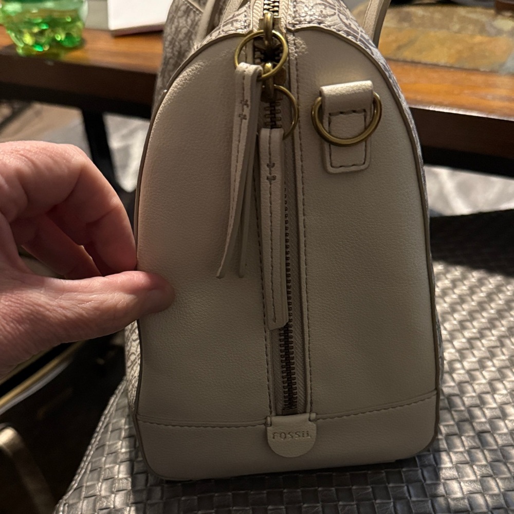 Fossil Tan Monogram Satchel - Picture 4 of 14